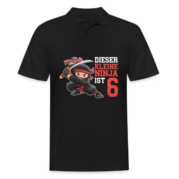 This Little Ninja Is 6 Birthday Shirt - Men's Polo Shirt - black - Front - Kai (181cm)