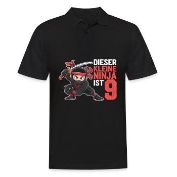 This Little Ninja Is 9 Birthday T-Shirt - Men's Polo Shirt - black - Front - Kai (181cm)