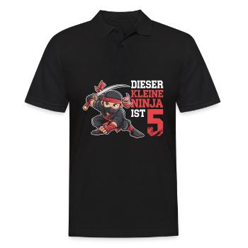 This Little Ninja Is 5 Birthday Shirt - Men's Polo Shirt - black - Front - Kai (181cm)