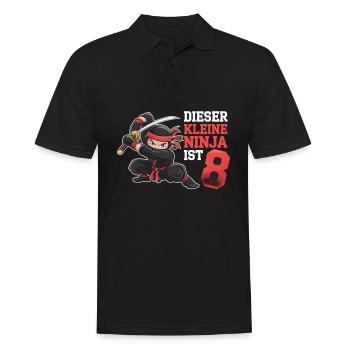 This Little Ninja Is 8 Birthday T-Shirt - Men's Polo Shirt - black - Front - Kai (181cm)
