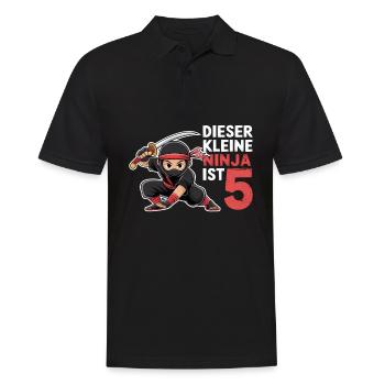 This Little Ninja Is 5 Birthday Shirt - Men's Polo Shirt - black - Front - Kai (181cm)