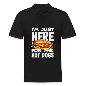 Je suis juste ici pour les hot-dogs - Polo Homme - noir - Devant - Kai (181cm)