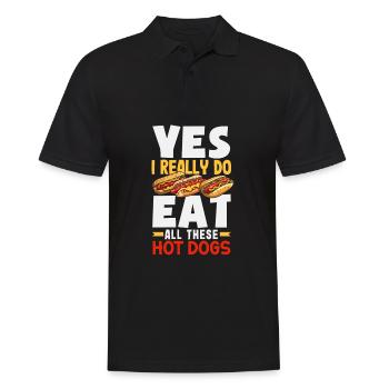 Ouais, je mange ces hot-dogs - Polo Homme - noir - Devant - Kai (181cm)