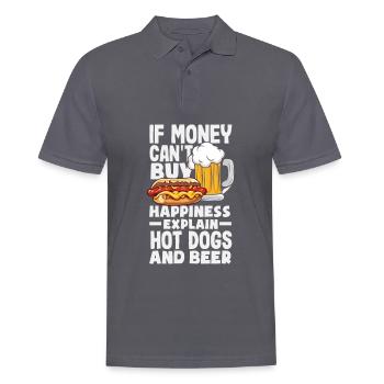 Wenn Geld Kein Glück Erklärt Hot Dog Und Bier - Männer Poloshirt - Anthrazit - Vorne - Nico (186cm)