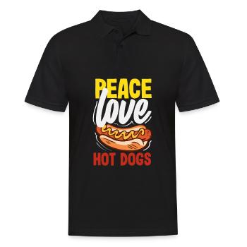 Peace Love Hot Dogs for Connoisseurs - Men's Polo Shirt - black - Front - Kai (181cm)