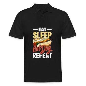 Eat Sleep Hot Dog Repeat Snack Fun - Men's Polo Shirt - black - Front - Kai (181cm)