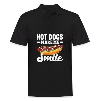Hot Dogs Make Me Smile - Men's Polo Shirt - black - Front - Kai (181cm)