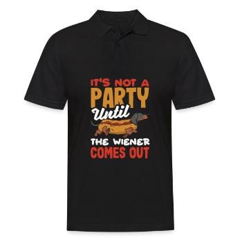 Es Ist Keine Party Ohne Hot Dog Spaß - Männer Poloshirt - Schwarz - Vorne - Kai (181cm)