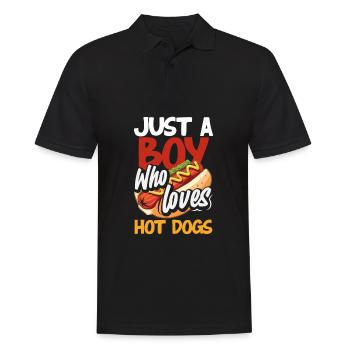 A Boy Who Loves Hot Dogs For Hot Dog Fans - Men's Polo Shirt - black - Front - Kai (181cm)