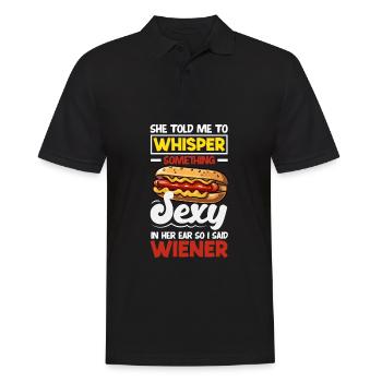 Sexy Hot Dog Whisper Something Viennese - Men's Polo Shirt - black - Front - Kai (181cm)