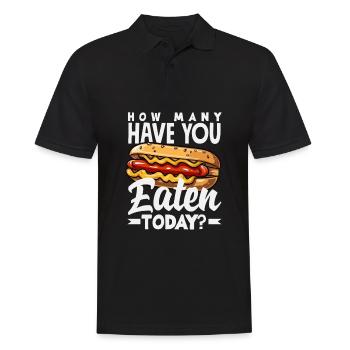 Wie Viele Hot Dogs Hast Du Heute Gegessen? - Männer Poloshirt - Schwarz - Vorne - Kai (181cm)