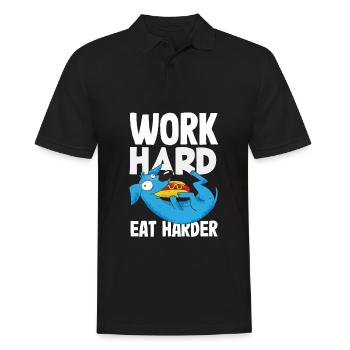 Work Harder Eat Harder Hot Dog Fun - Men's Polo Shirt - black - Front - Kai (181cm)