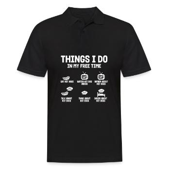 Hot Dog Activities List - Men's Polo Shirt - black - Front - Kai (181cm)