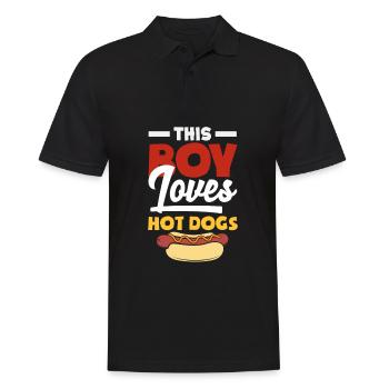 This Boy Loves Hot Dogs - Men's Polo Shirt - black - Front - Kai (181cm)