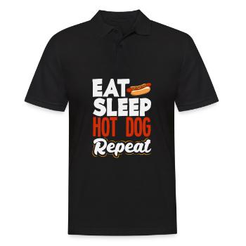Eat Sleep Hot Dog Repeat Fun - Men's Polo Shirt - black - Front - Kai (181cm)