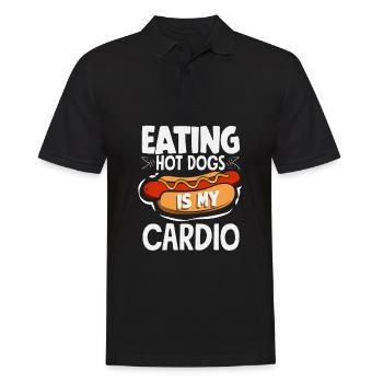 Hot Dog Love : la nourriture est mon plaisir cardio - Polo Homme - noir - Devant - Kai (181cm)