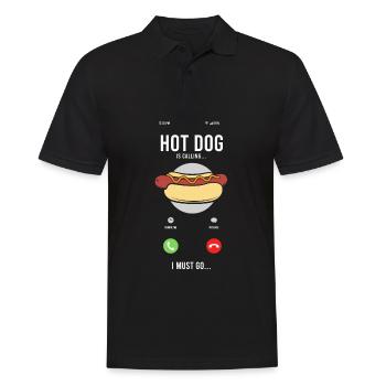 Hot Dog Calls For Hot Adventures - Men's Polo Shirt - black - Front - Kai (181cm)