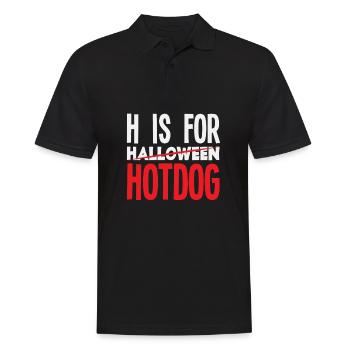 H comme Déclaration d’humour de hot-dog - Polo Homme - noir - Devant - Kai (181cm)