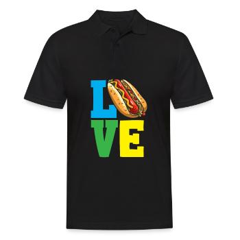 L’amour des hot-dogs et de la nourriture - Polo Homme - noir - Devant - Kai (181cm)