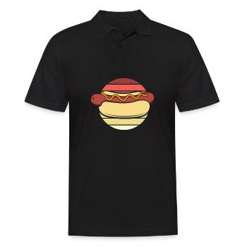 Retro Hot Dog with Mustard Curls - Men's Polo Shirt - black - Front - Kai (181cm)