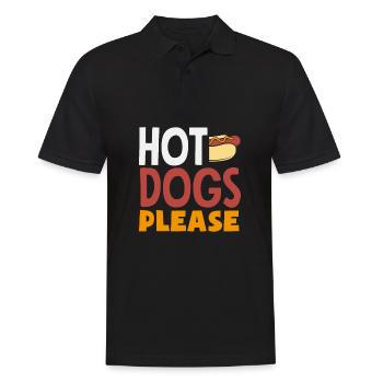 Hot Dogs Please Eat Funny - Men's Polo Shirt - black - Front - Kai (181cm)