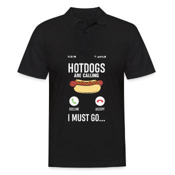 Hotdogs Rufen Mich An Gehe Muss - Männer Poloshirt - Schwarz - Vorne - Kai (181cm)