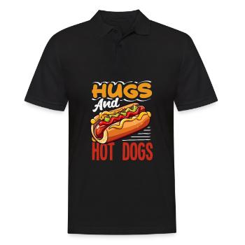 Hug and hot dogs fun - Men's Polo Shirt - black - Front - Kai (181cm)