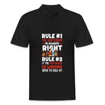 Lustiger Barkeeper Spruch Barkeeper Geschenk - Männer Poloshirt - Schwarz - Vorne - Kai (181cm)