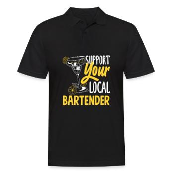 Lustiger Barkeeper Spruch Barkeeper Geschenk - Männer Poloshirt - Schwarz - Vorne - Kai (181cm)