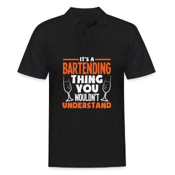 Lustiger Barkeeper Spruch Barkeeper Geschenk - Männer Poloshirt - Schwarz - Vorne - Kai (181cm)