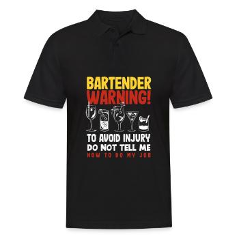 Funny Bartender Saying Bartender Gift - Men's Polo Shirt - black - Front - Kai (181cm)