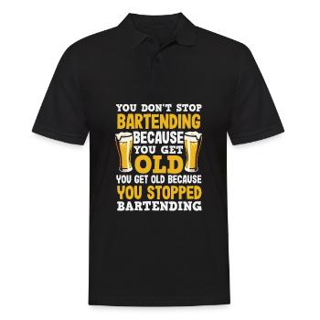 Lustiger Barkeeper Spruch Barkeeper Geschenk - Männer Poloshirt - Schwarz - Vorne - Kai (181cm)