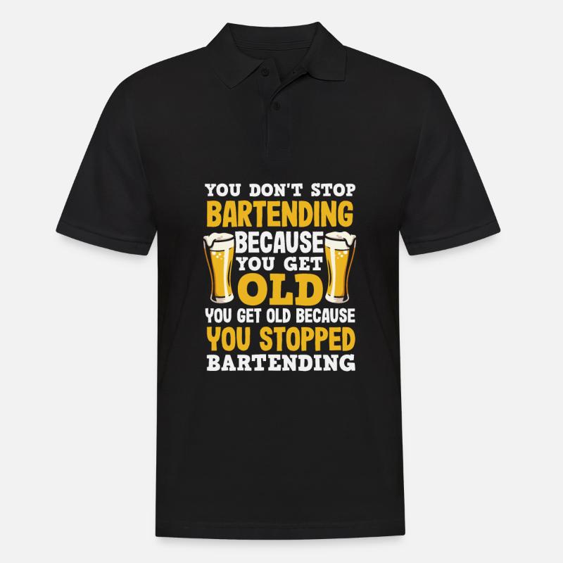 Lustiger Barkeeper Spruch Barkeeper Geschenk - Männer Poloshirt - Schwarz