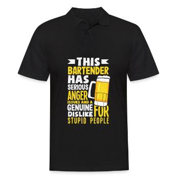 Lustiger Barkeeper Spruch Barkeeper Geschenk - Männer Poloshirt - Schwarz - Vorne - Kai (181cm)