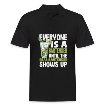 Lustiger Barkeeper Spruch Barkeeper Geschenk - Männer Poloshirt - Schwarz - Vorne - Kai (181cm)