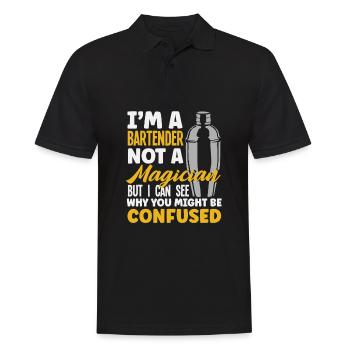 Funny Bartender Saying Bartender Gift - Men's Polo Shirt - black - Front - Kai (181cm)