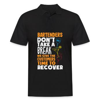 Lustiger Barkeeper Spruch Barkeeper Geschenk - Männer Poloshirt - Schwarz - Vorne - Kai (181cm)