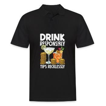 Lustiger Barkeeper Spruch Barkeeper Geschenk - Männer Poloshirt - Schwarz - Vorne - Kai (181cm)