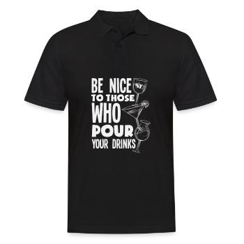 Lustiger Barkeeper Spruch Barkeeper Geschenk - Männer Poloshirt - Schwarz - Vorne - Kai (181cm)