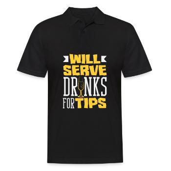 Funny Bartender Saying Bartender Gift - Men's Polo Shirt - black - Front - Kai (181cm)