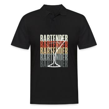 Lustiger Barkeeper Spruch Barkeeper Geschenk - Männer Poloshirt - Schwarz - Vorne - Kai (181cm)