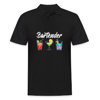 Lustiger Barkeeper Spruch Barkeeper Geschenk - Männer Poloshirt - Schwarz - Vorne - Kai (181cm)