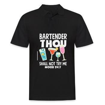 Barman drôle disant cadeau de barman - Polo Homme - noir - Devant - Kai (181cm)