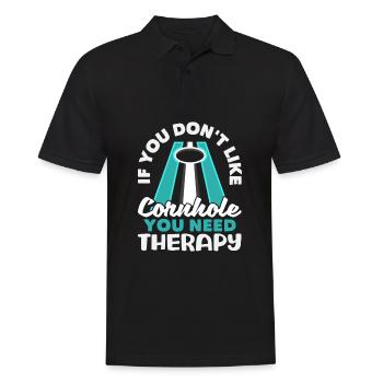 Funny Cornhole Player Gift - Men's Polo Shirt - black - Front - Kai (181cm)
