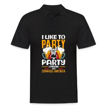 Funny Cornhole Player Gift - Men's Polo Shirt - black - Front - Kai (181cm)