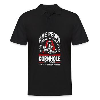 Funny Cornhole Player Gift - Men's Polo Shirt - black - Front - Kai (181cm)