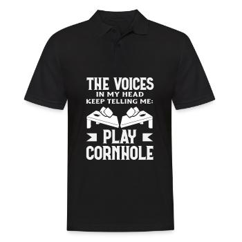 Funny Cornhole Player Gift - Men's Polo Shirt - black - Front - Kai (181cm)