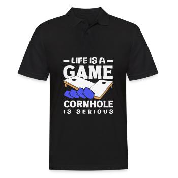 Funny Cornhole Player Gift - Men's Polo Shirt - black - Front - Kai (181cm)