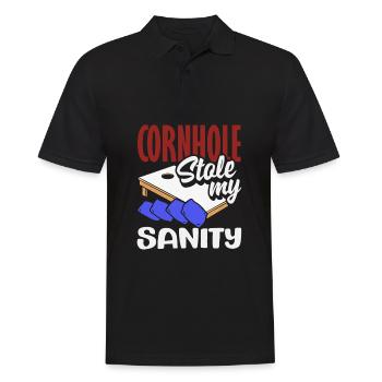 Funny Cornhole Player Gift - Men's Polo Shirt - black - Front - Kai (181cm)