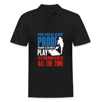 Funny Cornhole Player Gift - Men's Polo Shirt - black - Front - Kai (181cm)